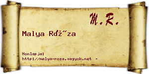 Malya Róza névjegykártya